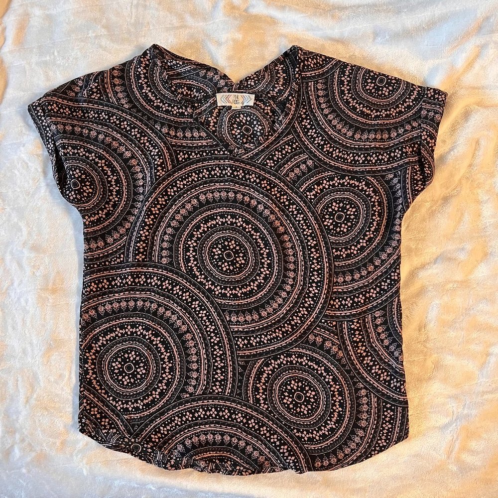 Pink and Black Blouse Tee